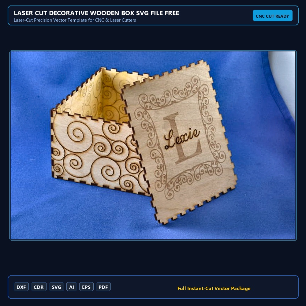 Laser Cut Decorative Wooden Box SVG File Free Download
