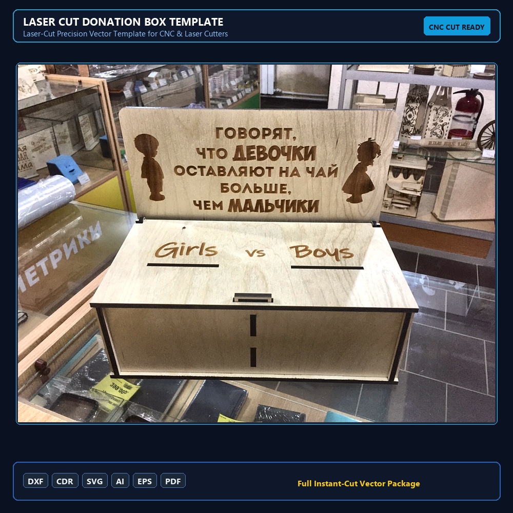 Laser Cut Donation Box Template