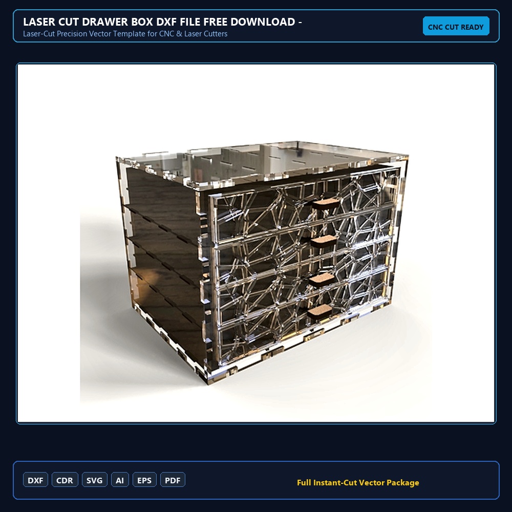 Laser Cut Drawer Box DXF File Free Download