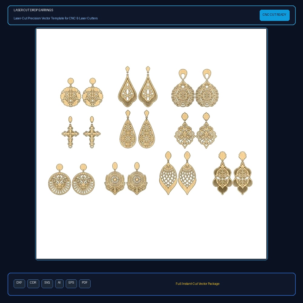 Laser Cut Drop Earrings