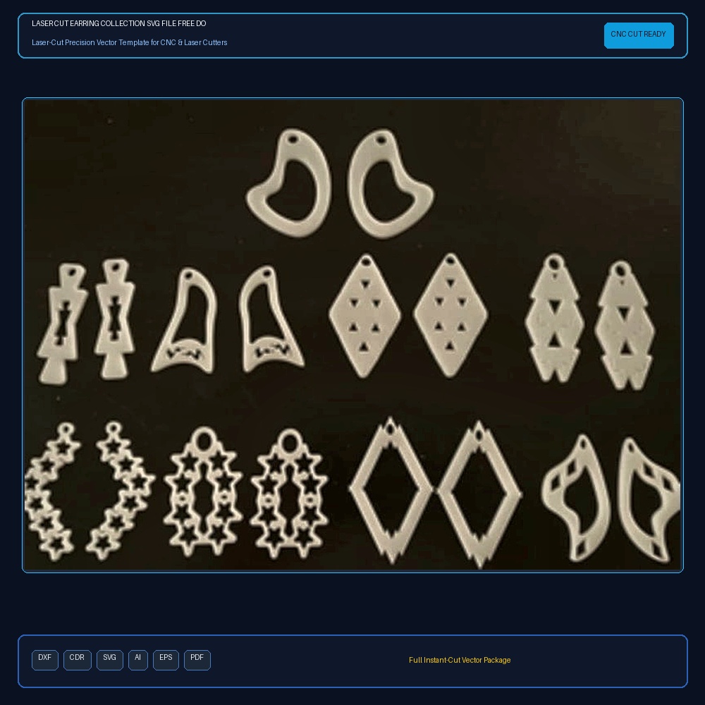 Laser Cut Earring Collection SVG File Free Download