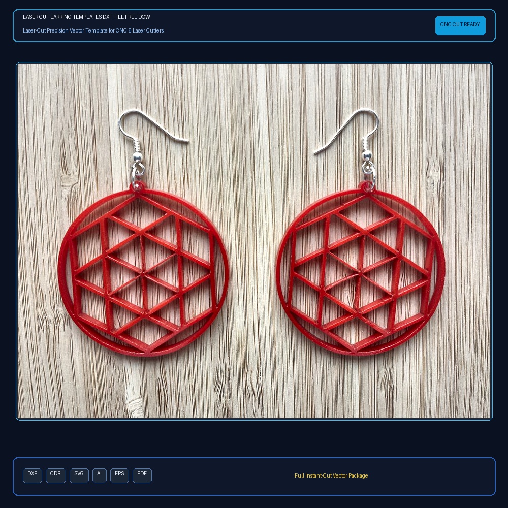 Laser Cut Earring Templates DXF File Free Download