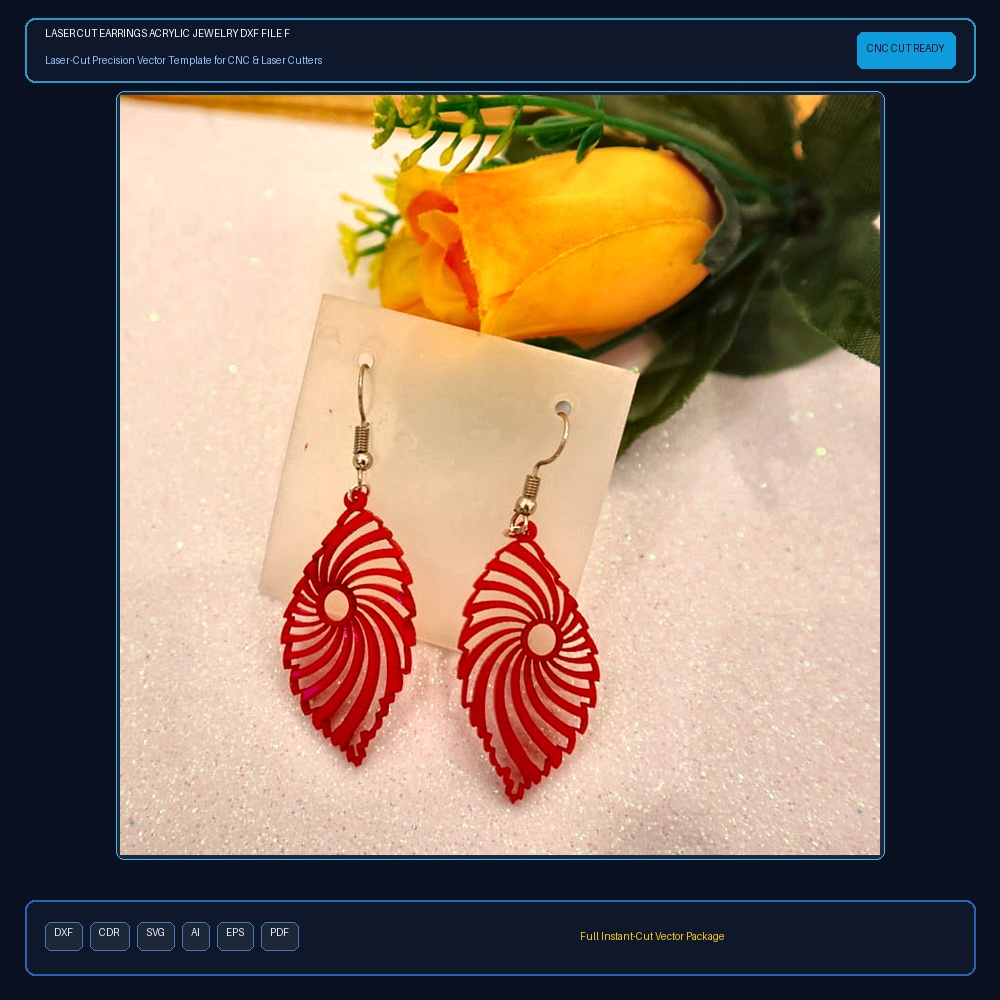 Laser Cut Earrings Acrylic Jewelry DXF File Free Download