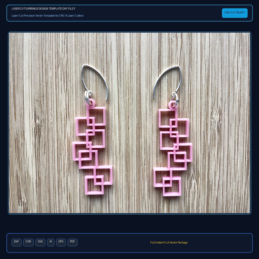 Laser Cut Earrings Design Template