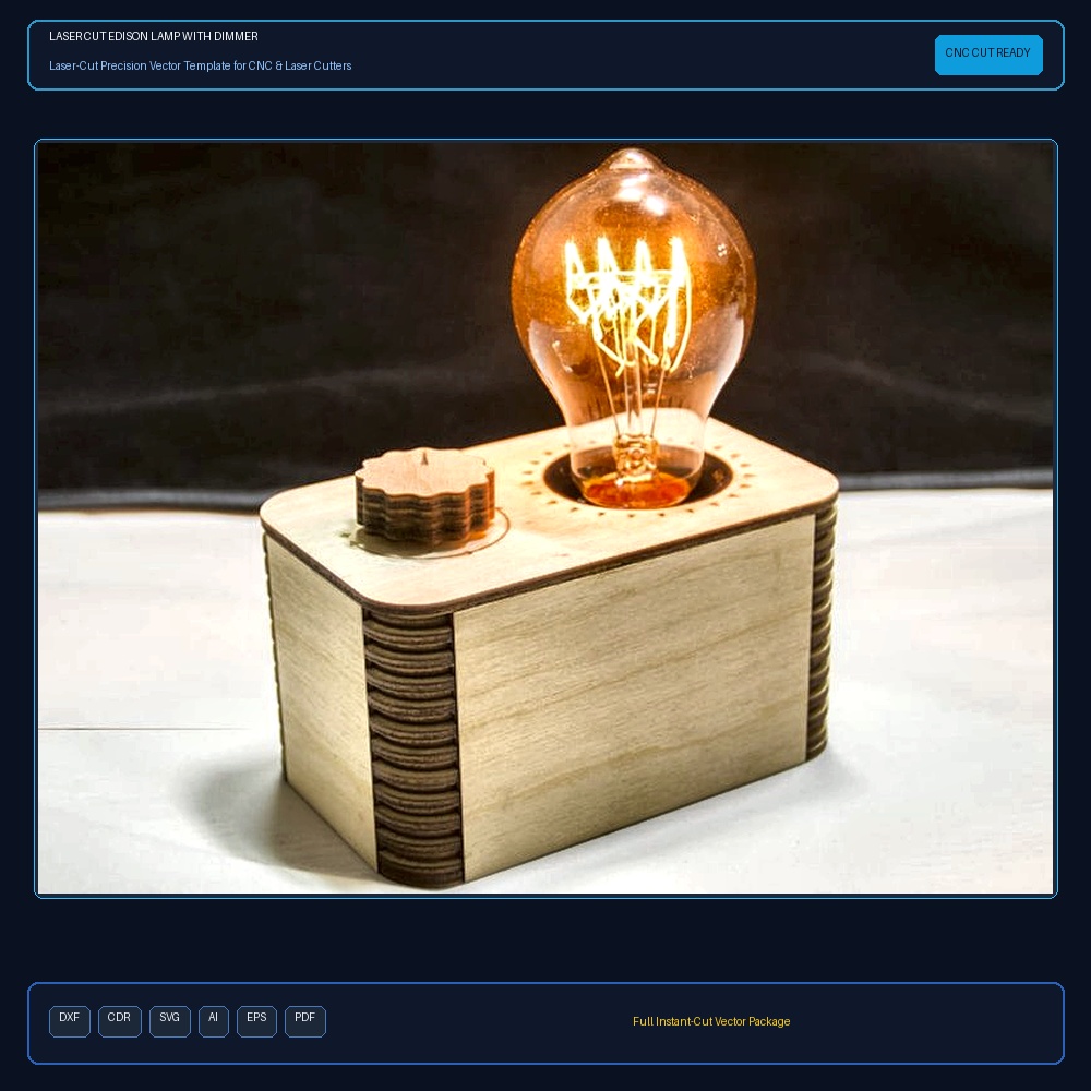Laser Cut Edison Lamp with Dimmer