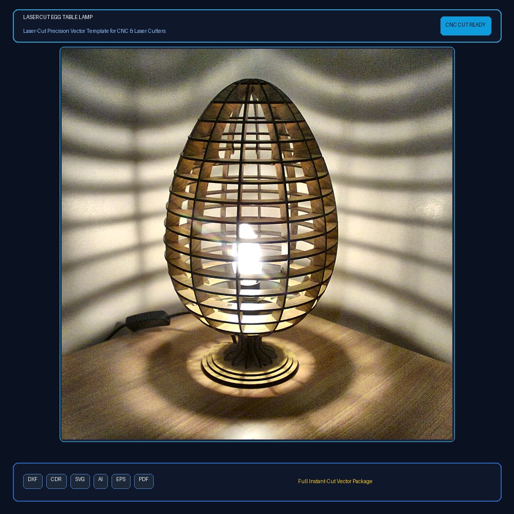Laser Cut Egg Table Lamp