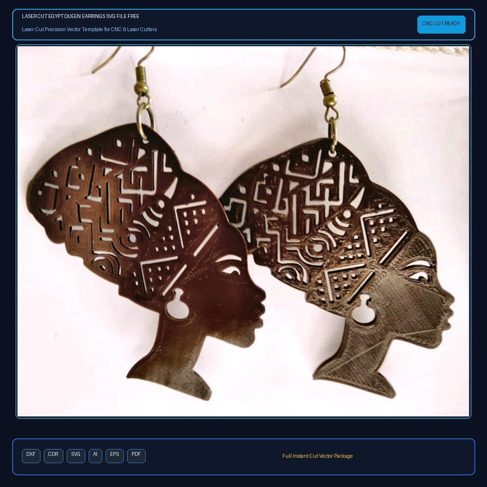Laser Cut Egypt Queen Earrings