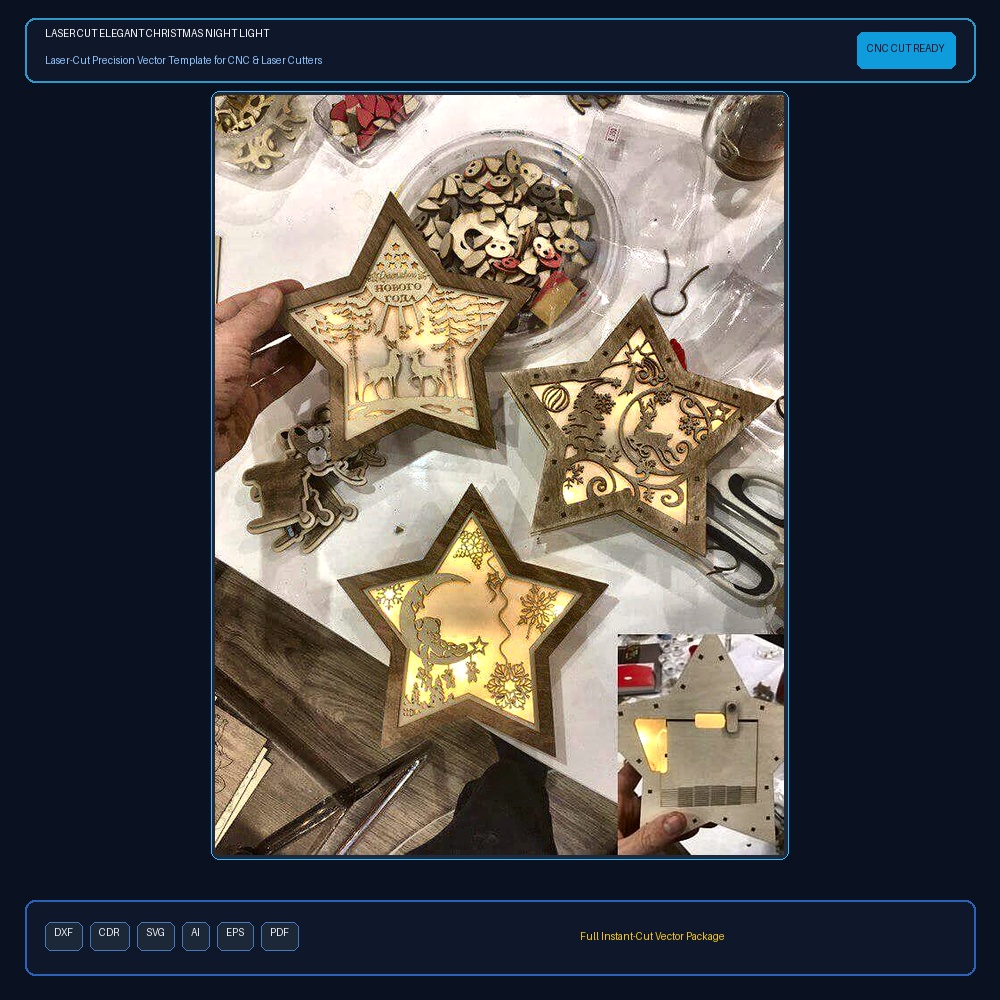 Laser Cut Elegant Christmas Night Light