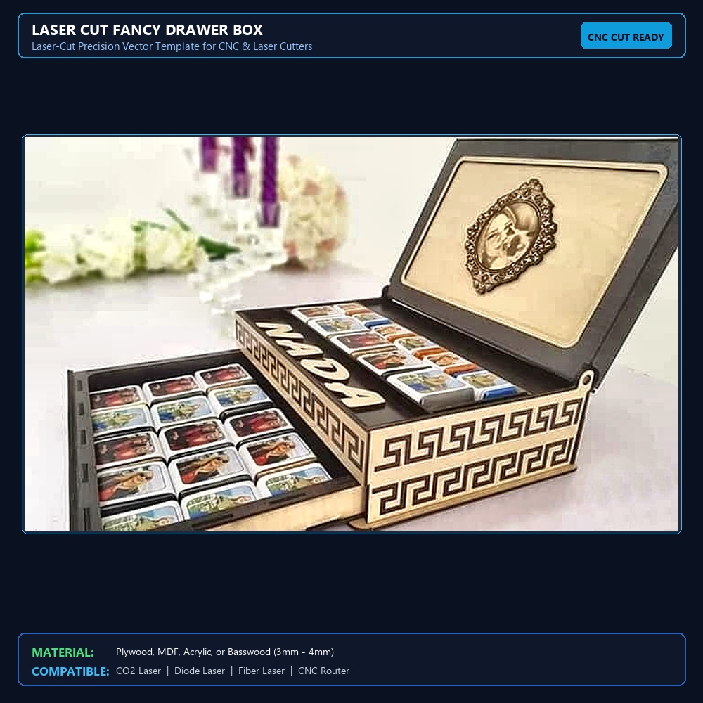 Laser Cut Fancy Drawer Box View 2