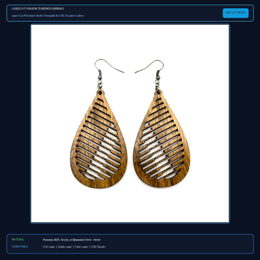 Laser Cut Fashion Teardrop Earrings View 2