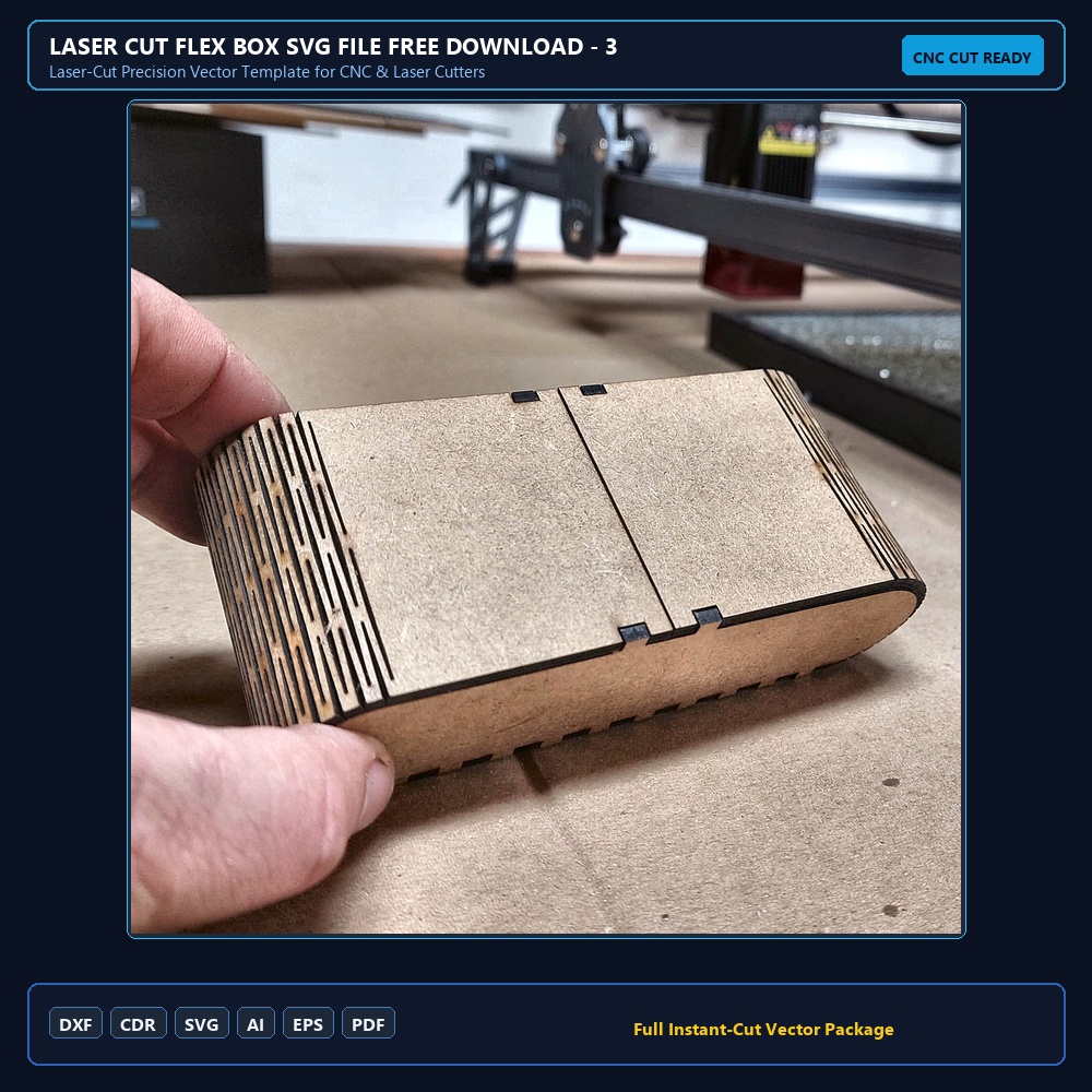 Laser Cut Flex Box SVG File Free Download