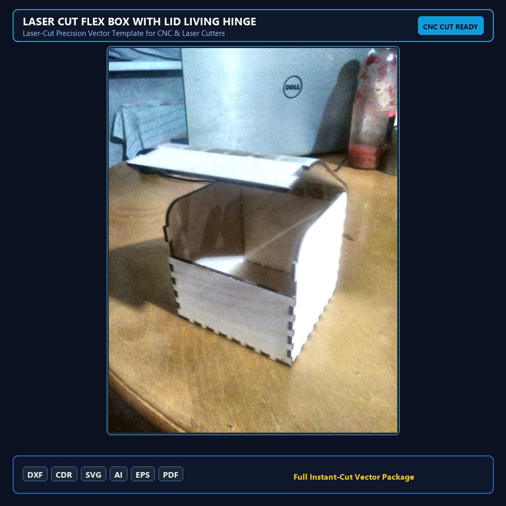 Laser Cut Flex Box with Lid Living Hinge