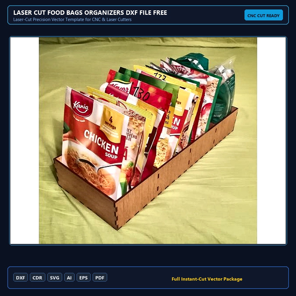 Laser Cut Food Bags Organizers