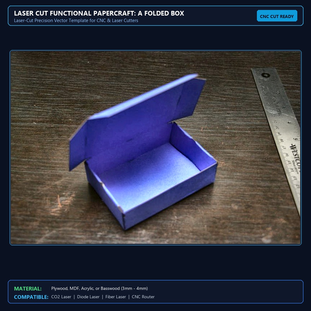 Laser Cut Functional Papercraft: A Folded Box View 2
