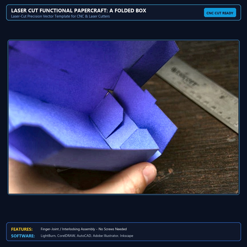 Laser Cut Functional Papercraft: A Folded Box View 4