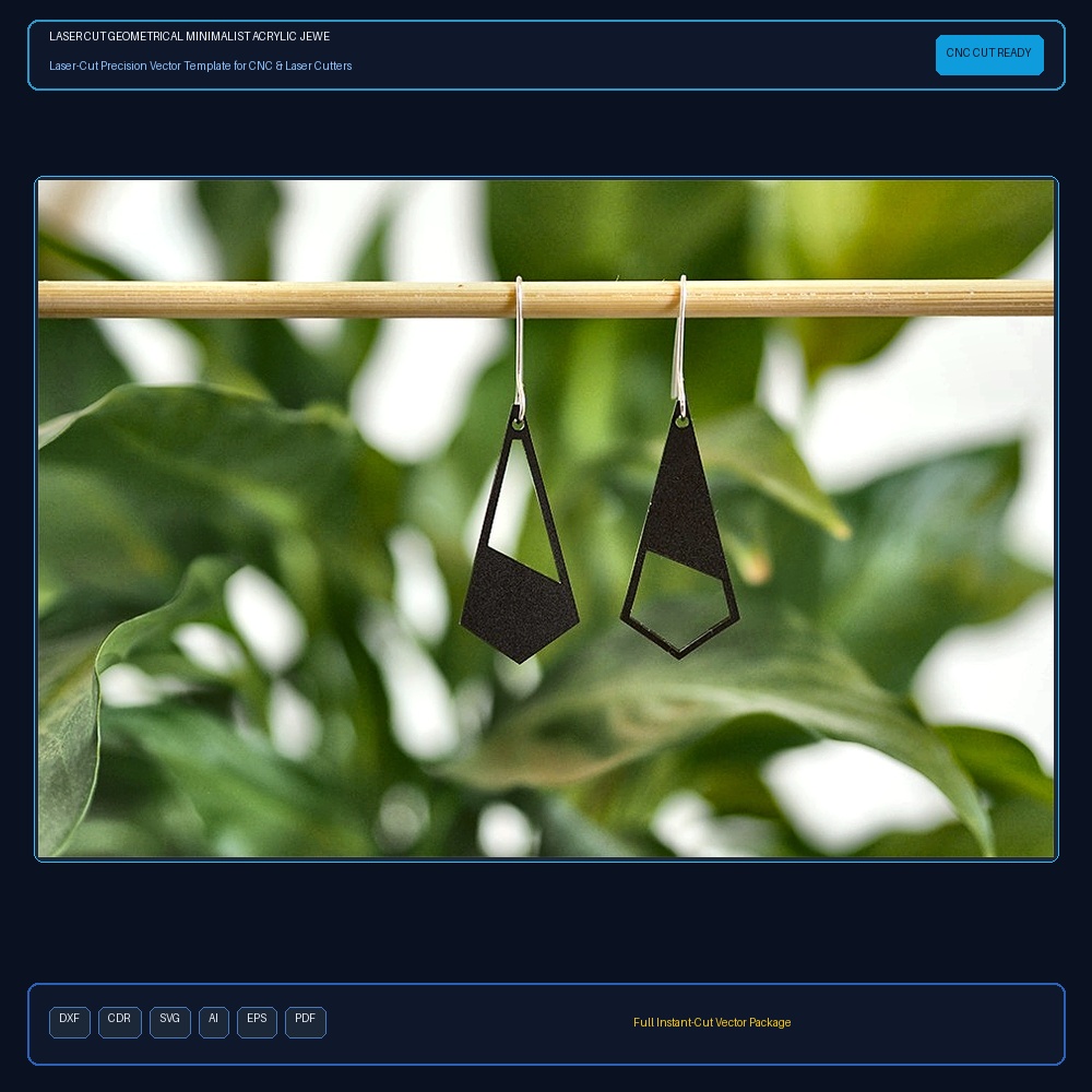 Laser Cut Geometrical Minimalist Acrylic Jewelry Earing