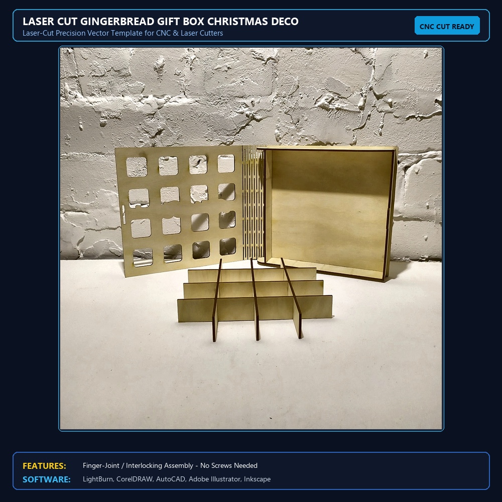 Laser Cut Gingerbread Gift Box Christmas Decoration View 3