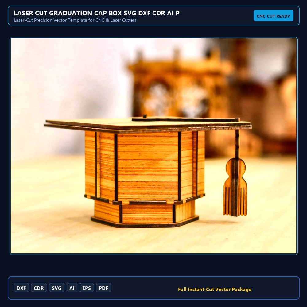 Laser Cut Graduation Cap Box