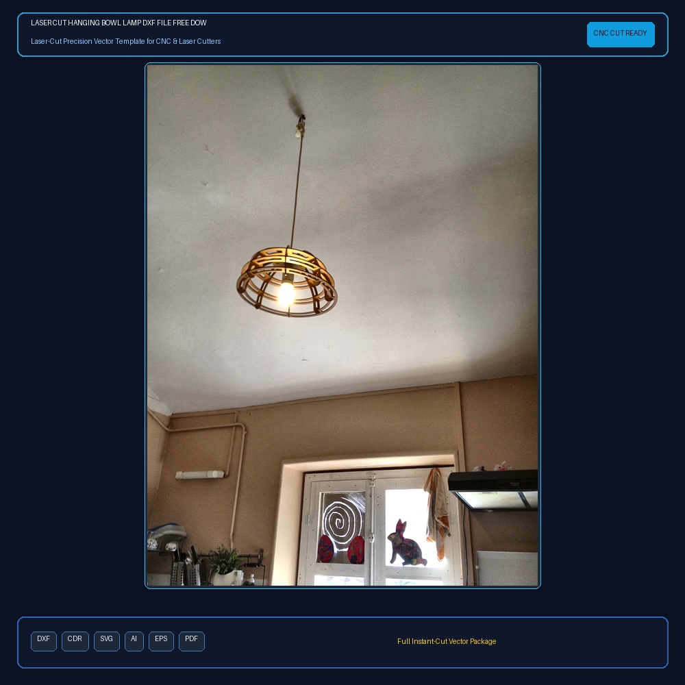 Laser Cut Hanging Bowl Lamp