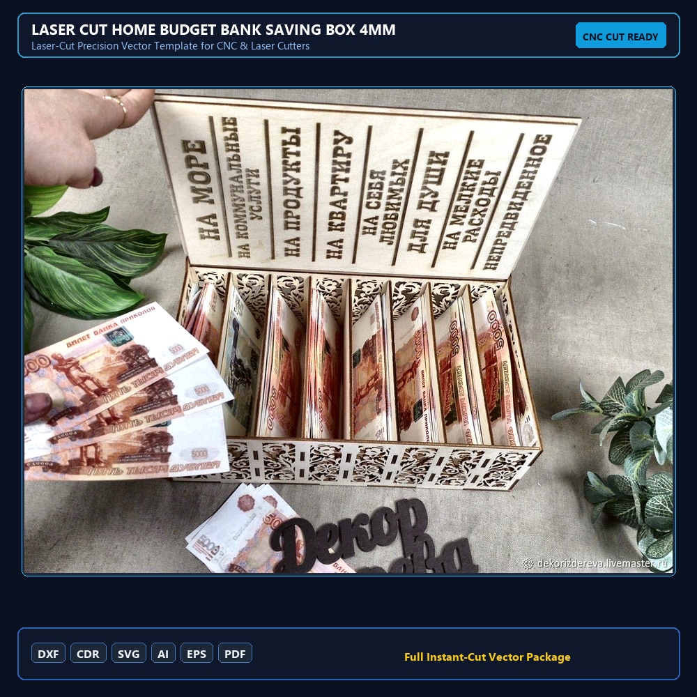 Laser Cut Home Budget Bank Saving Box 4mm