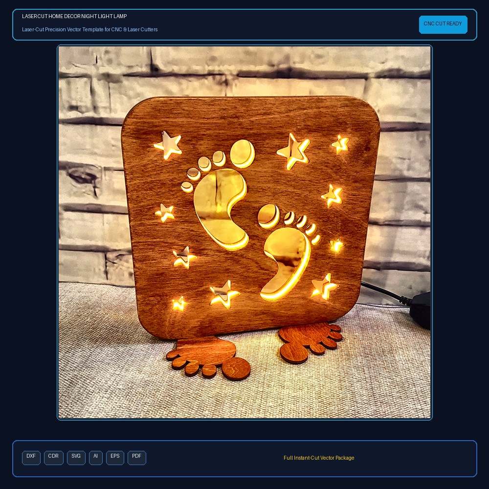 Laser Cut Home Decor Night Light Lamp