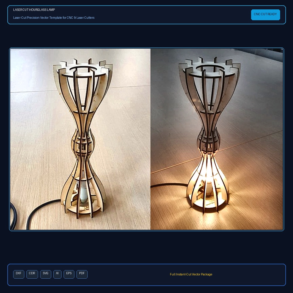 Laser Cut Hourglass lamp