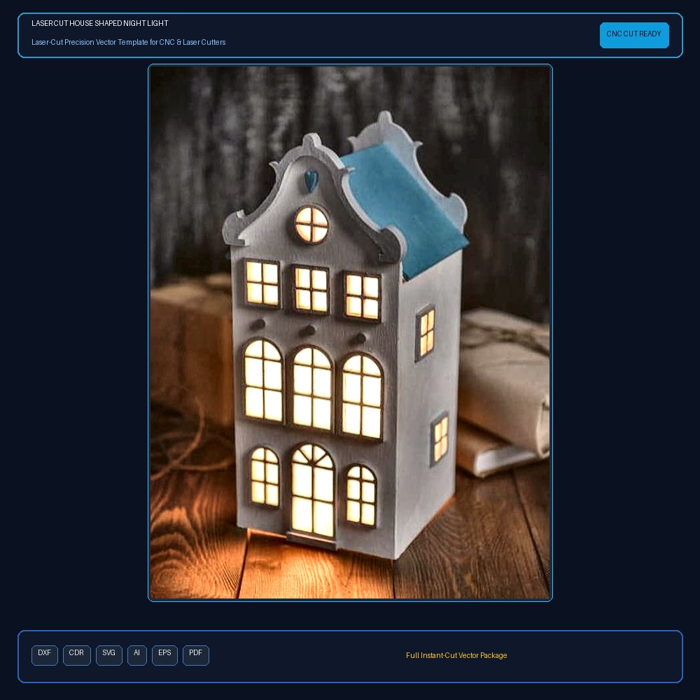 Laser Cut House Shaped Night Light