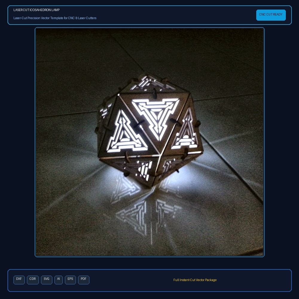 Laser Cut Icosahedron Lamp