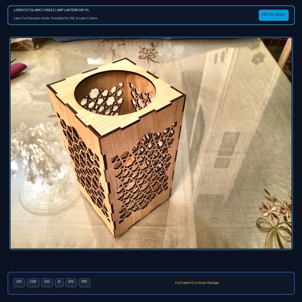 Laser Cut Islamic Candle Lamp Lantern