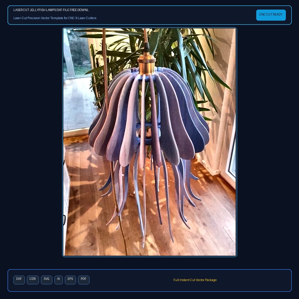 Laser Cut Jellyfish Lamps DXF File Free Download