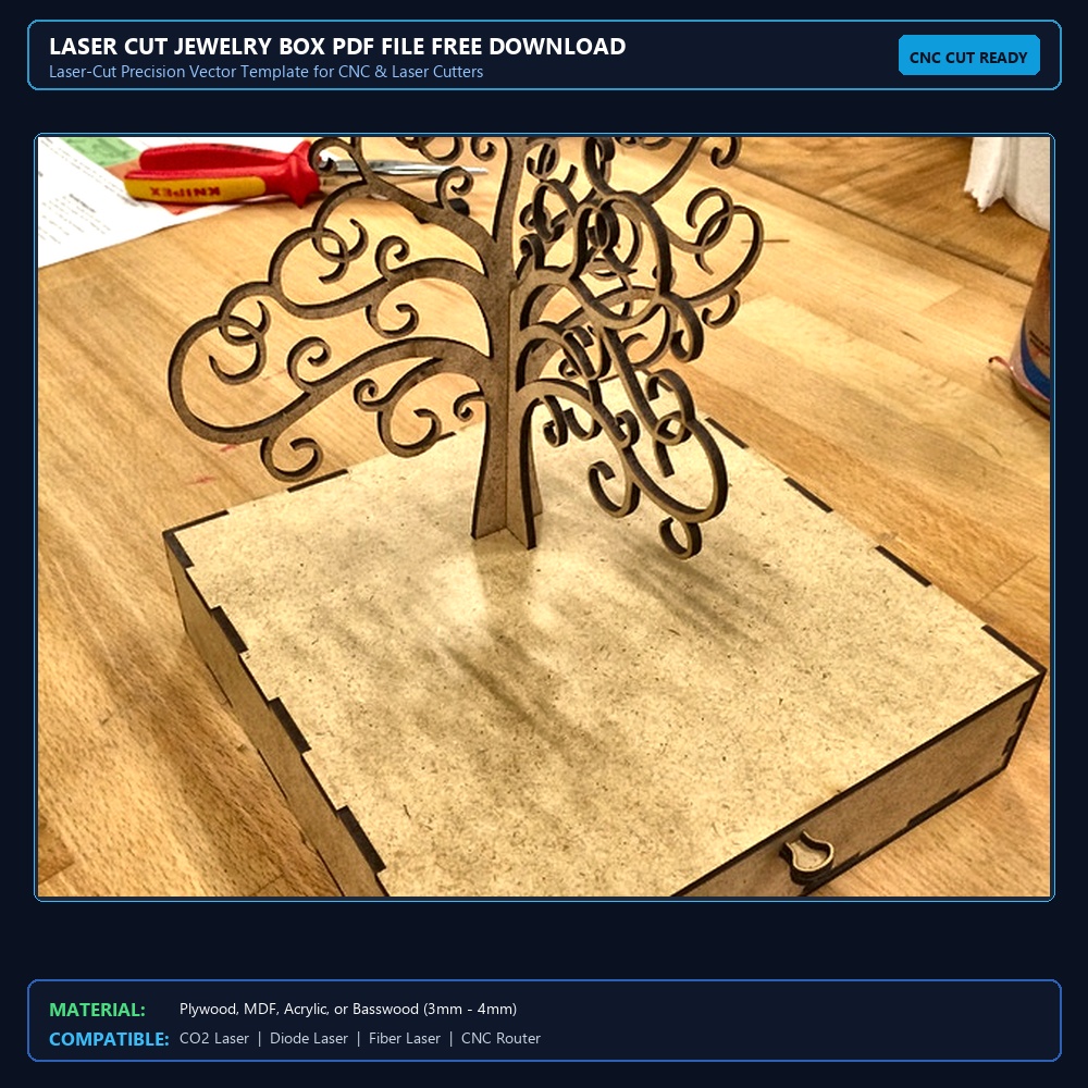 Laser Cut Jewelry Box PDF File Free Download View 2