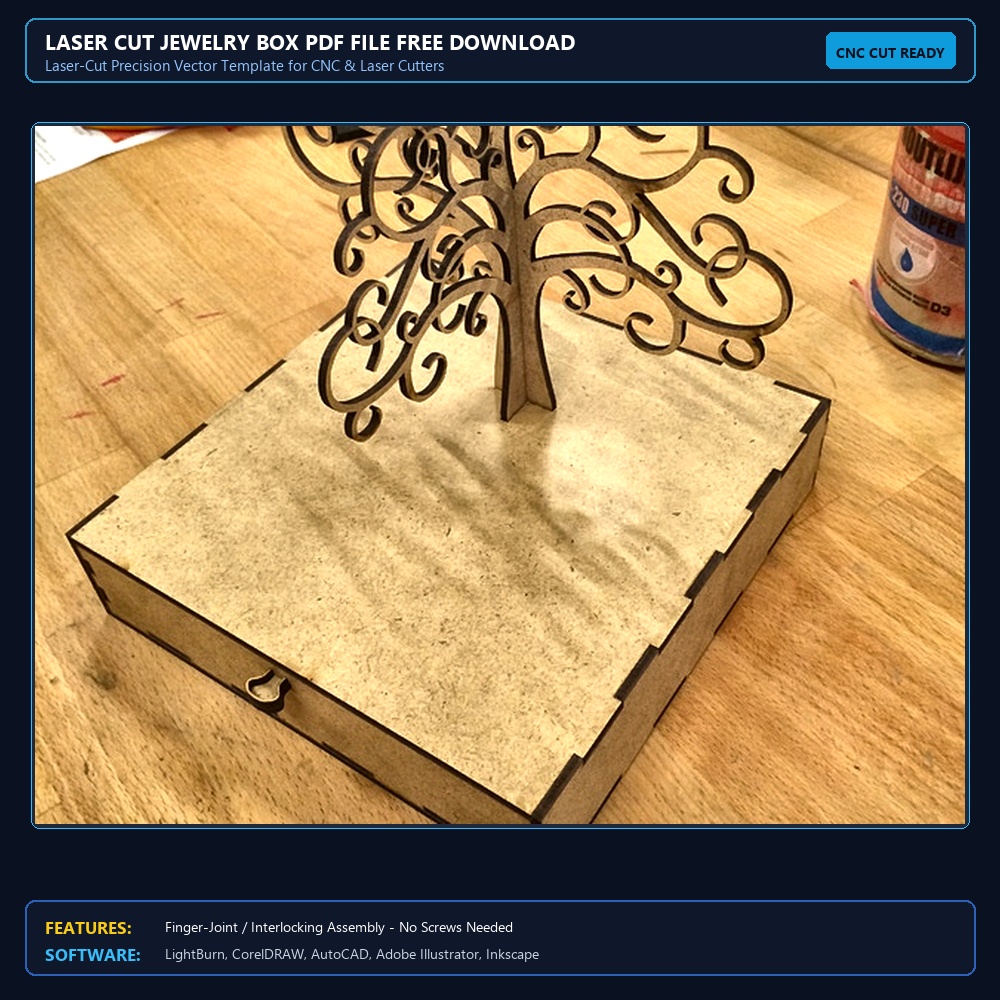 Laser Cut Jewelry Box PDF File Free Download View 4