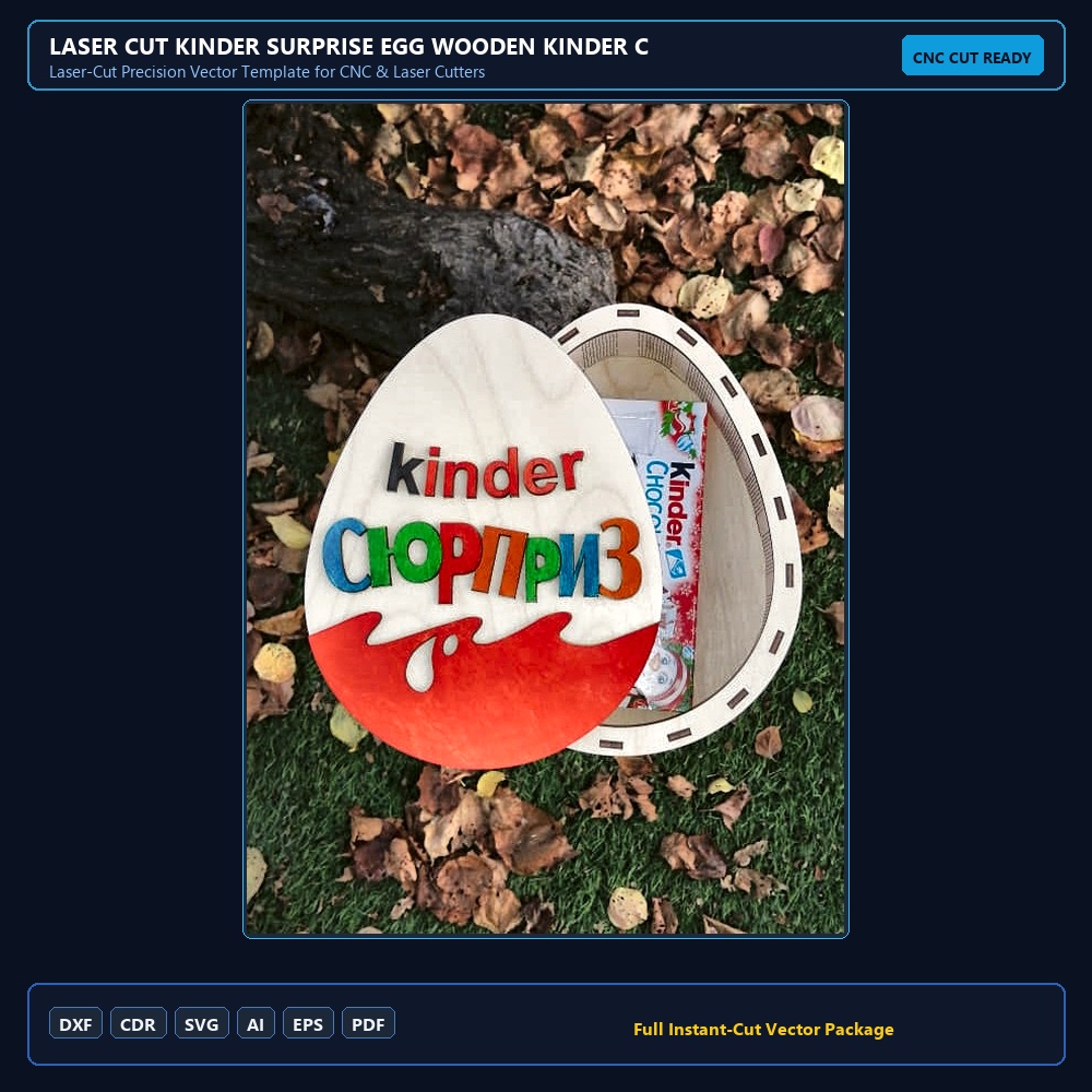 Laser Cut Kinder Surprise Egg Wooden Kinder Chocolate Gift Box