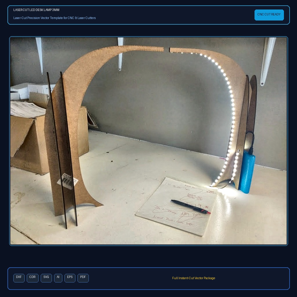 Laser Cut LED Desk Lamp 3mm