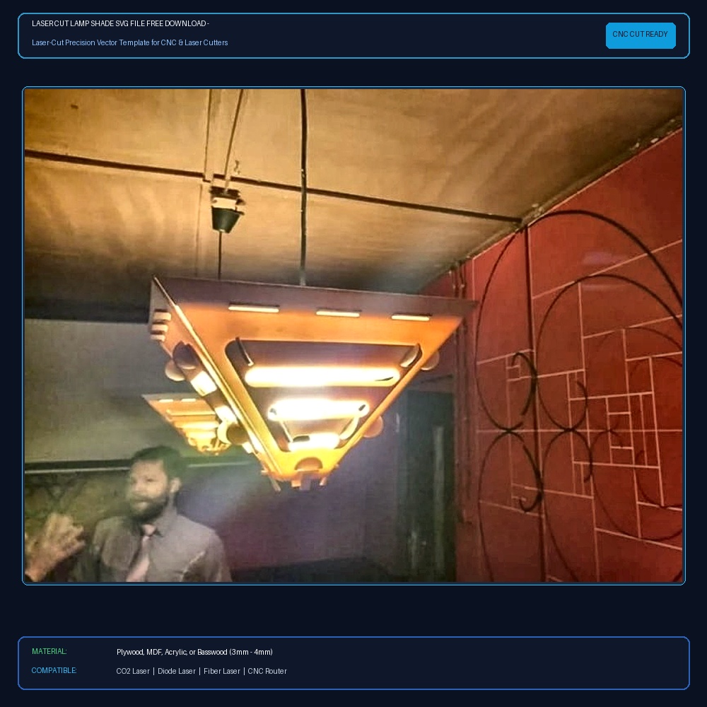 Laser Cut Lamp Shade SVG File Free Download View 2