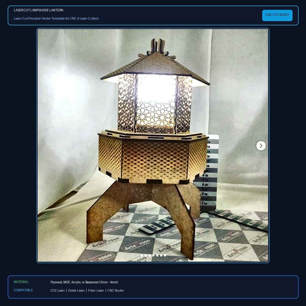 Laser Cut Lampshade Lantern View 2