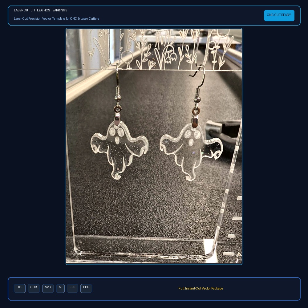 Laser Cut Little Ghost Earrings