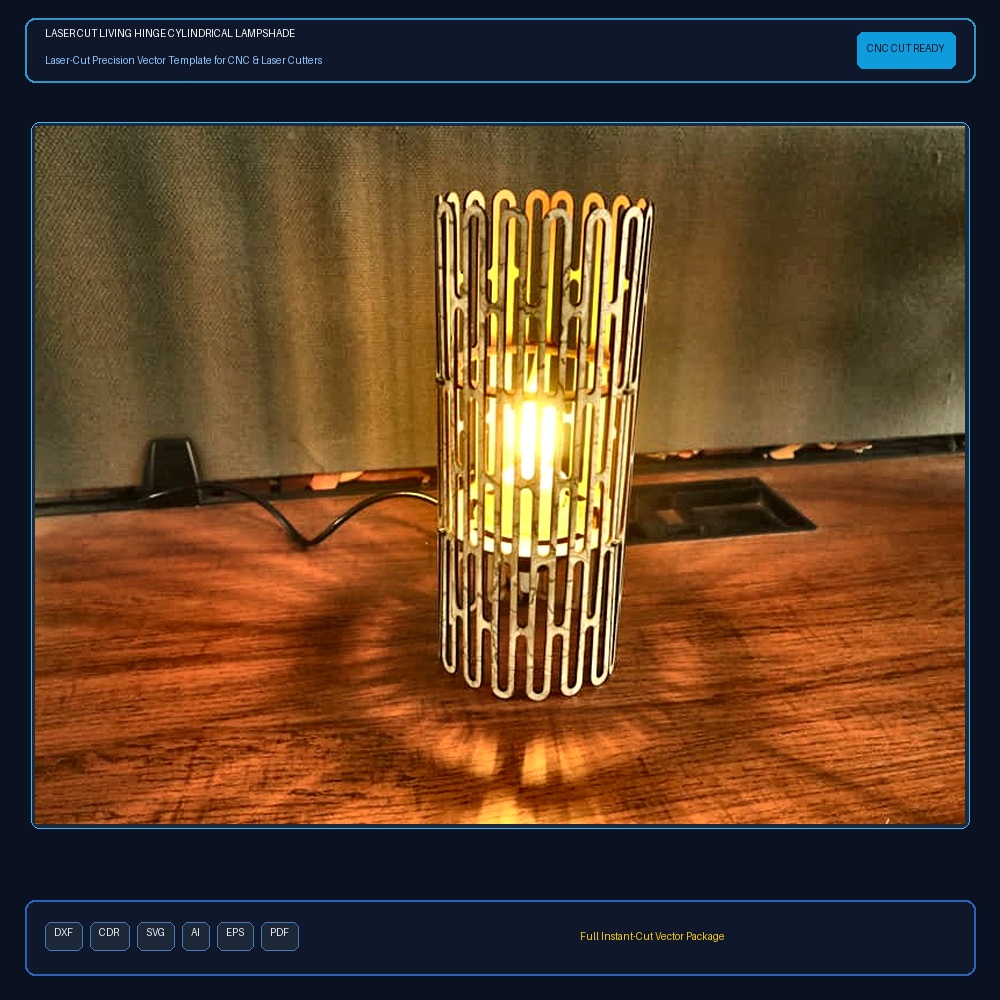 Laser Cut Living Hinge Cylindrical Lampshade