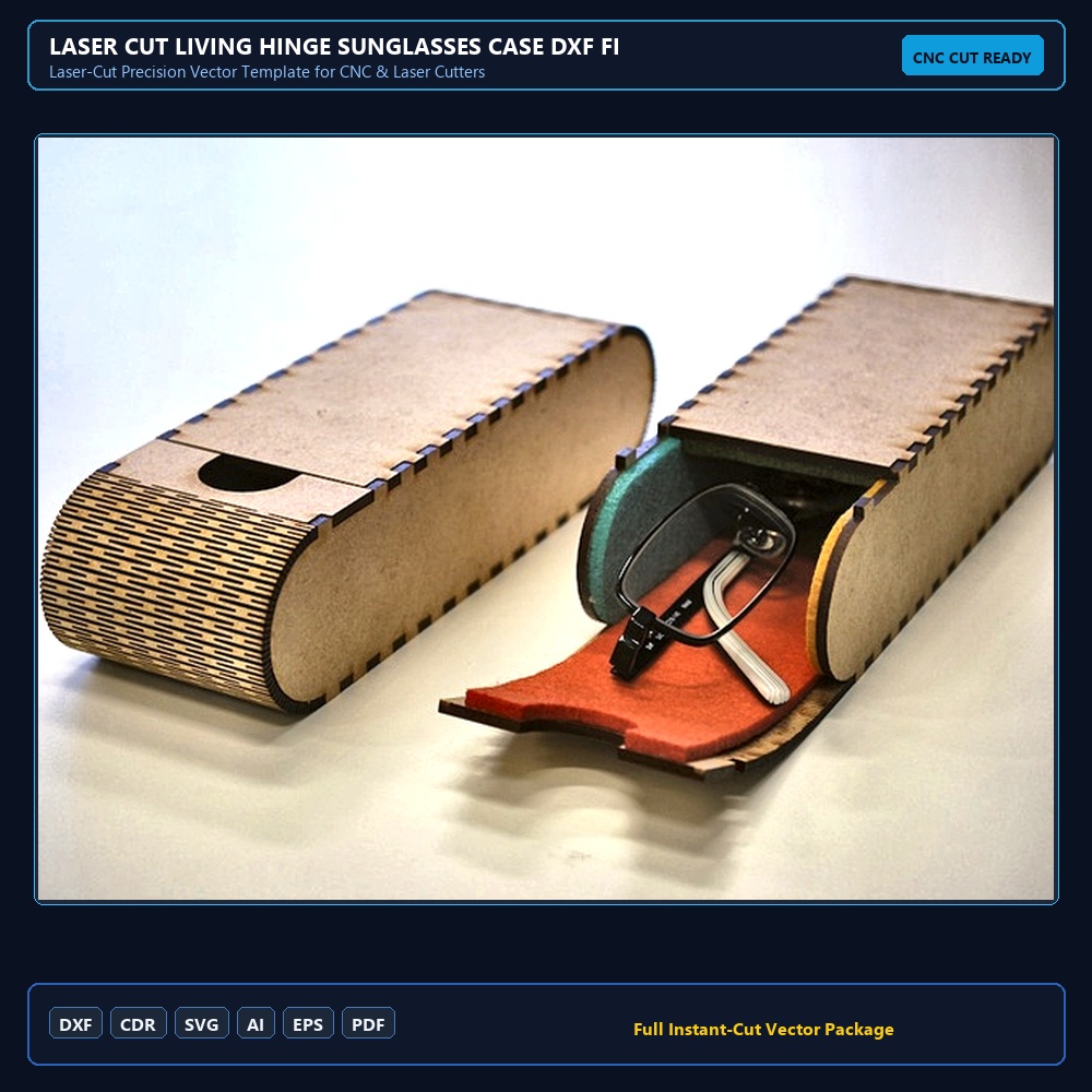 Laser Cut Living Hinge Sunglasses Case