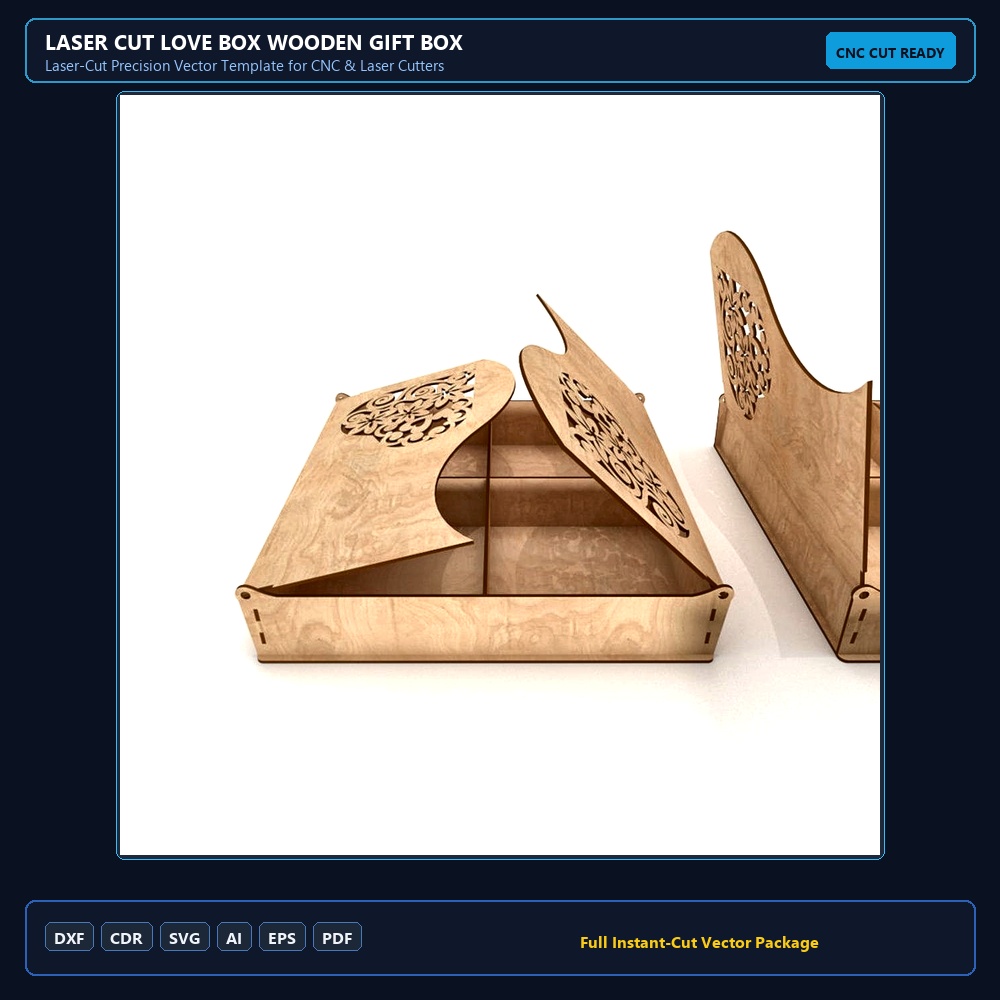 Laser Cut Love Box Wooden Gift Box
