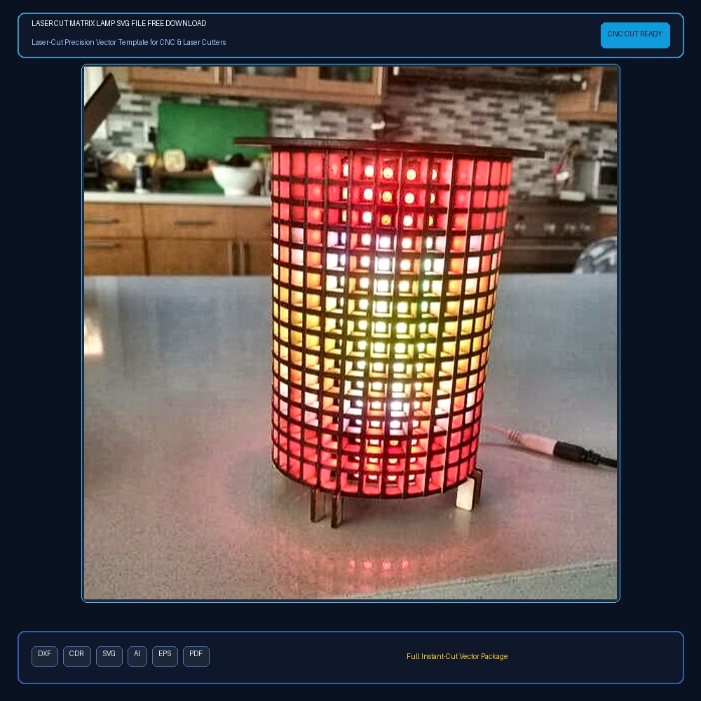 Laser Cut Matrix Lamp SVG File Free Download