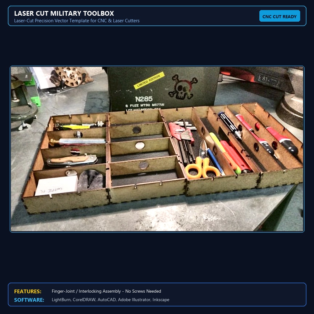 Laser Cut Military Toolbox View 3