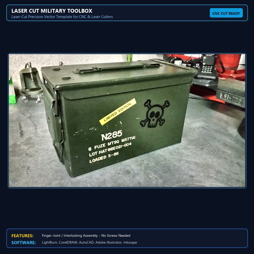 Laser Cut Military Toolbox View 4