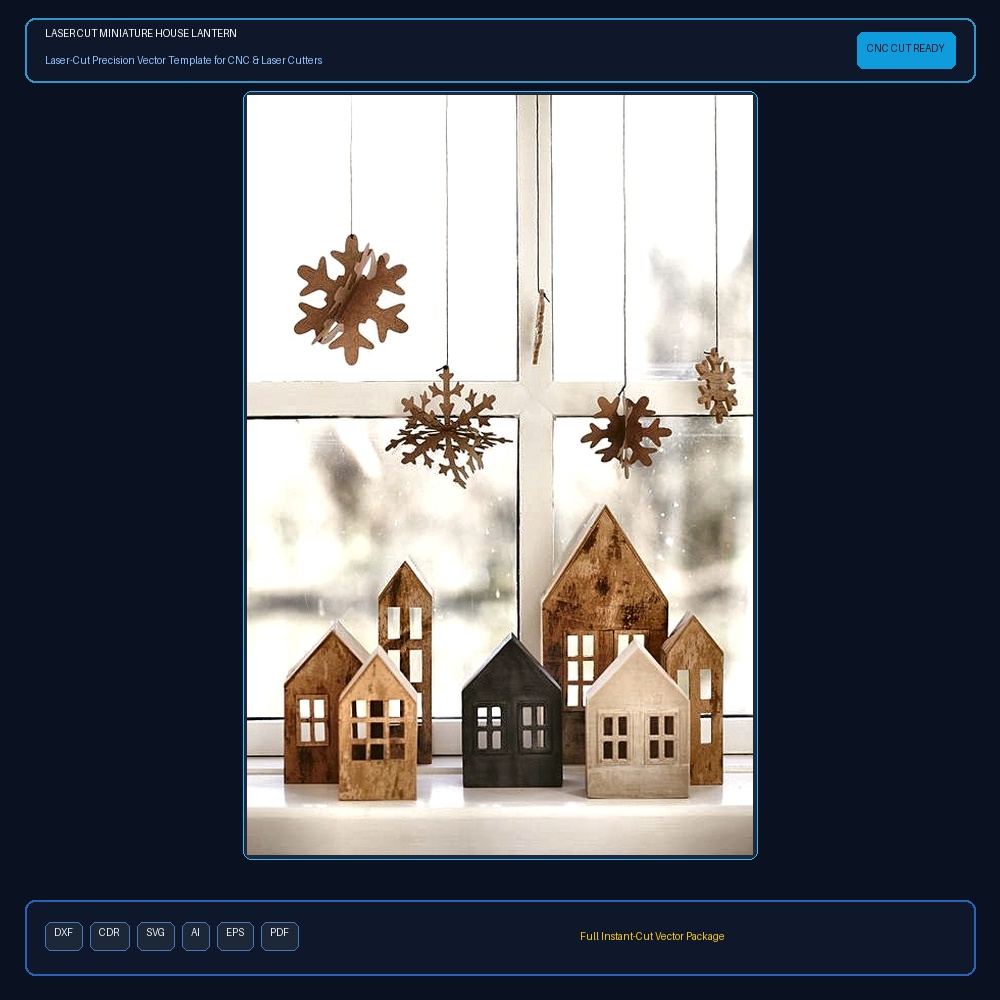 Laser Cut Miniature House Lantern