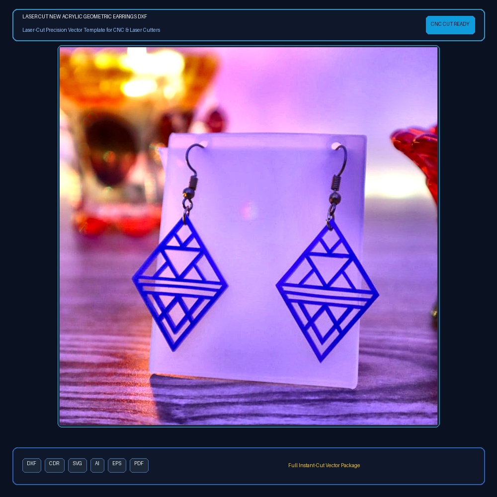 Laser Cut New Acrylic Geometric Earrings