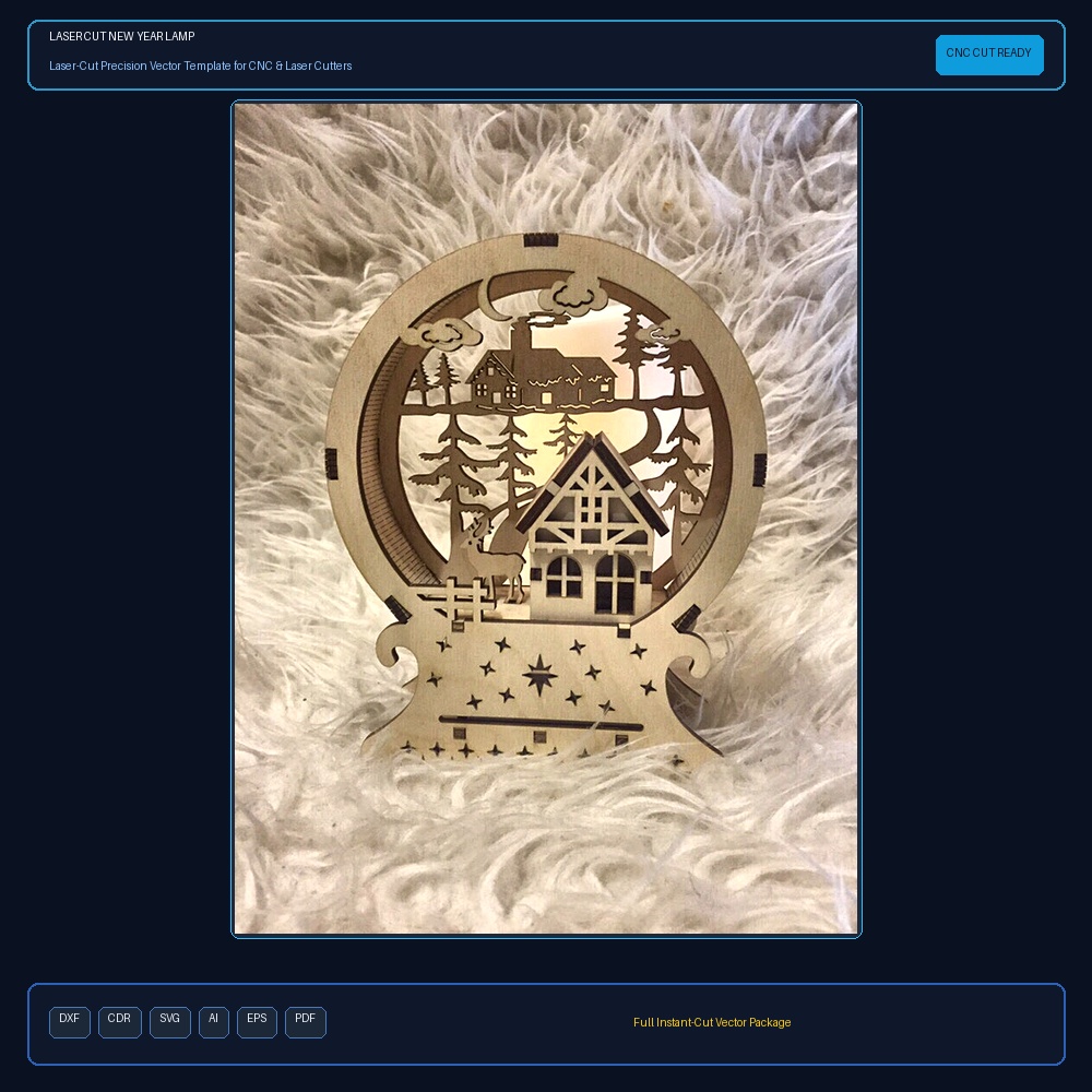 Laser Cut New Year Lamp