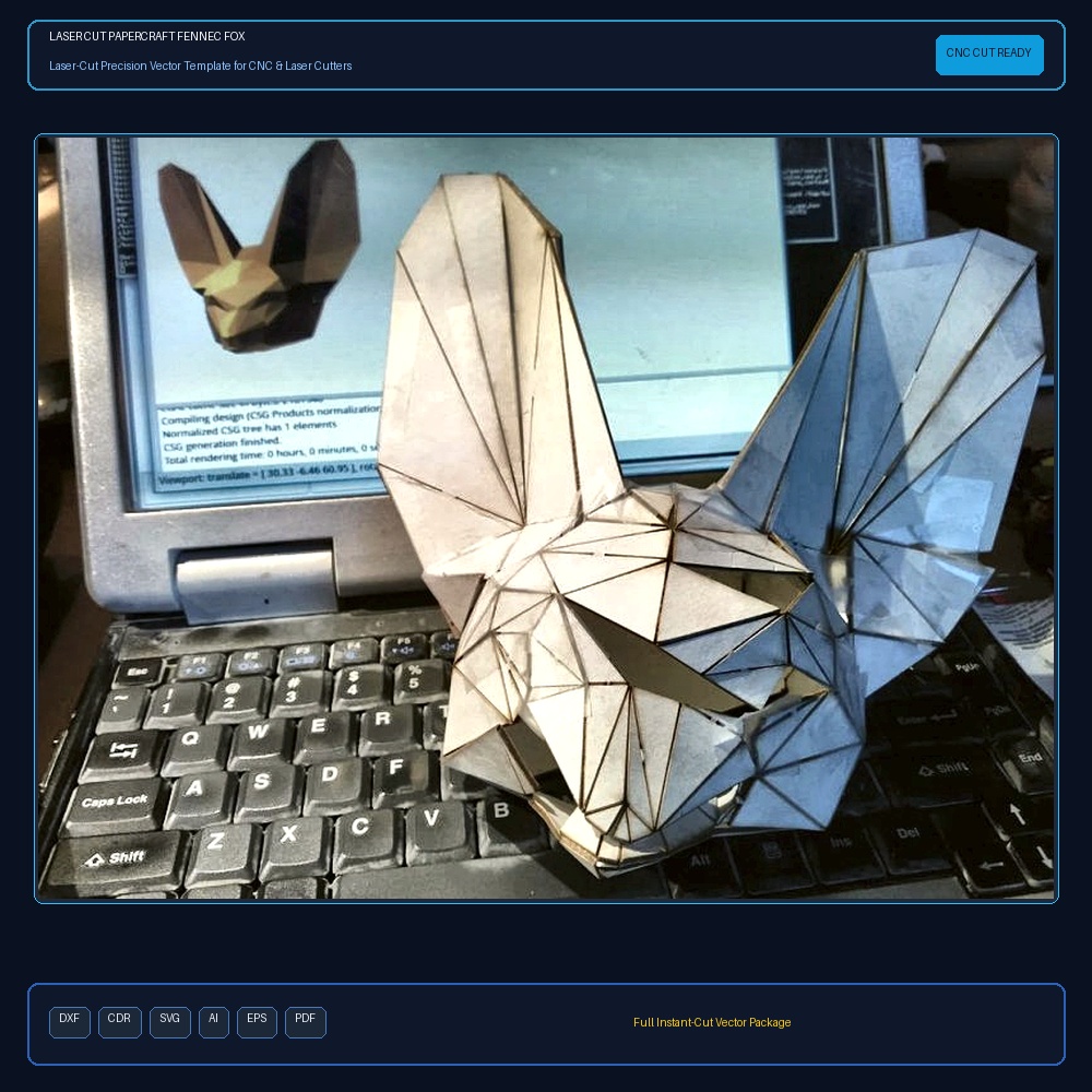 Laser Cut Papercraft Fennec Fox