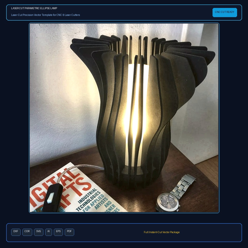 Laser Cut Parametric Ellipse Lamp