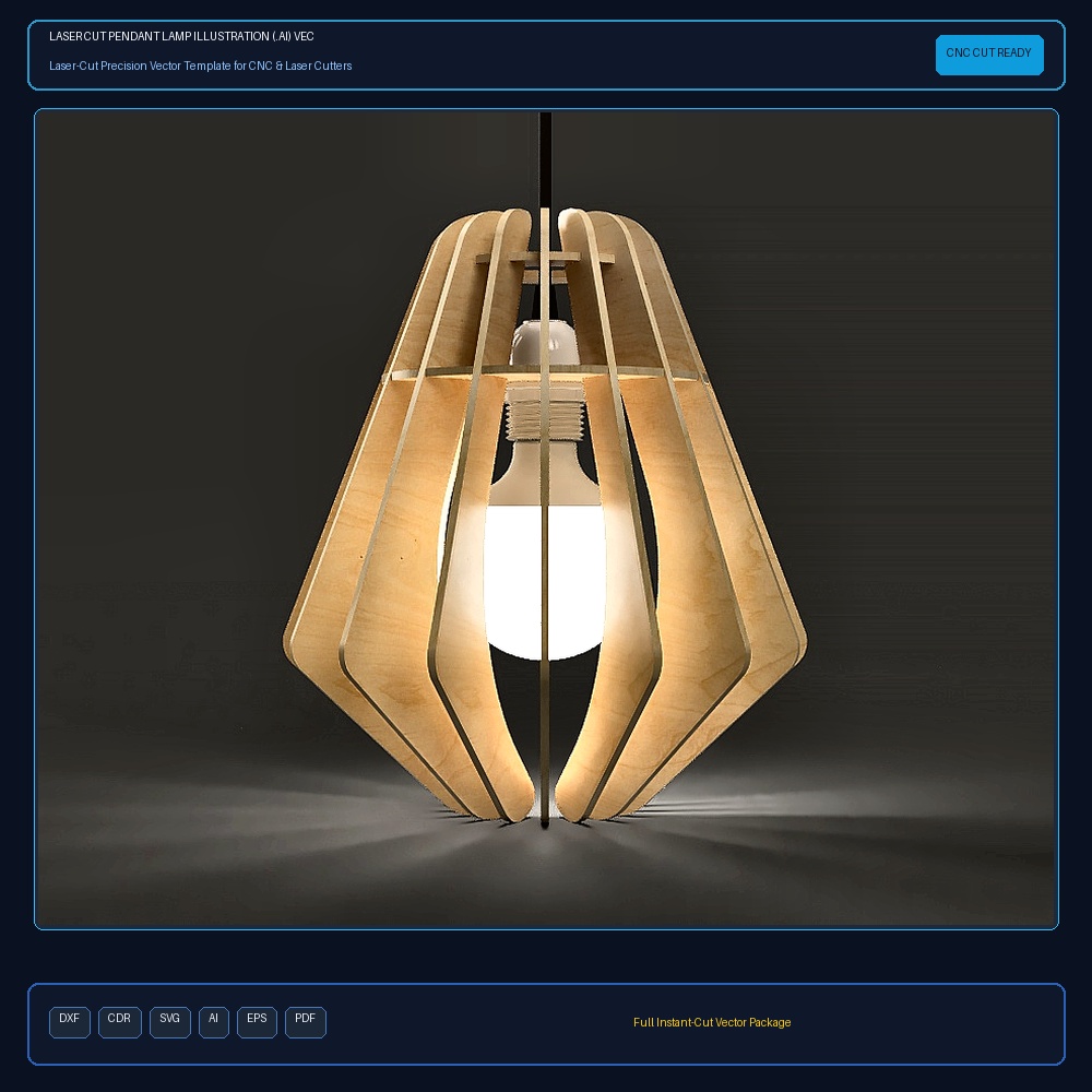Laser Cut Pendant Lamp Illustration (.ai) vector file free download