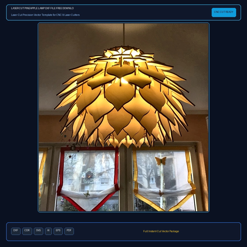 Laser Cut Pineapple Lamp DXF File Free Download